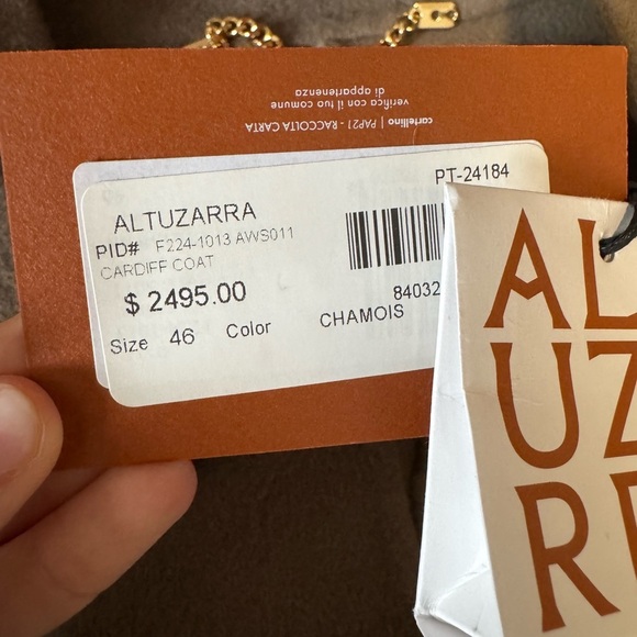 ALTUZARRA Cardiff Double Face Wool Blend Short Coat Chamois Size FR46 US14 NWT - Picture 7 of 11